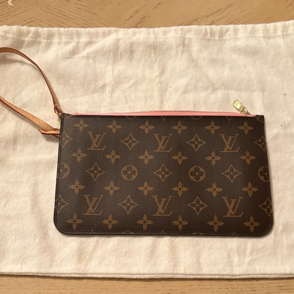 Louis Vuitton Brown Monogram NeverFull Pouch/Wristlet